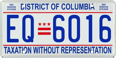 DC license plate EQ6016