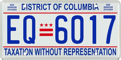 DC license plate EQ6017