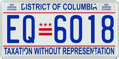 DC license plate EQ6018