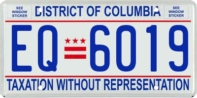DC license plate EQ6019