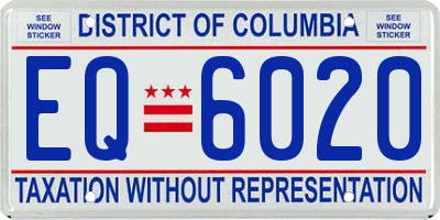 DC license plate EQ6020