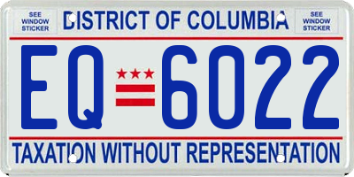 DC license plate EQ6022