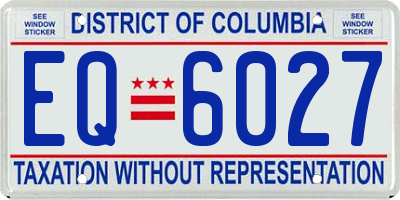 DC license plate EQ6027
