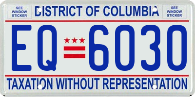 DC license plate EQ6030