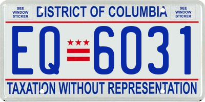 DC license plate EQ6031