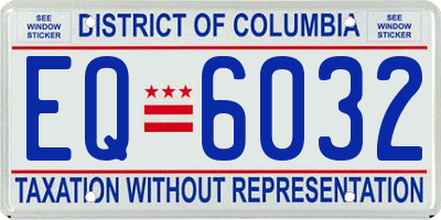 DC license plate EQ6032