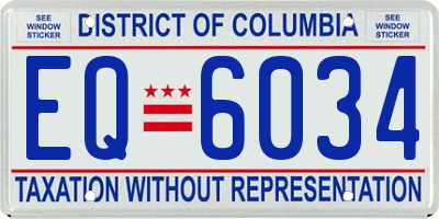 DC license plate EQ6034