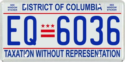 DC license plate EQ6036