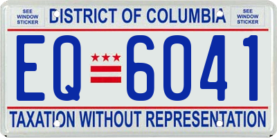 DC license plate EQ6041
