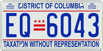 DC license plate EQ6043