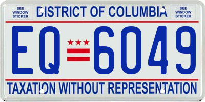 DC license plate EQ6049