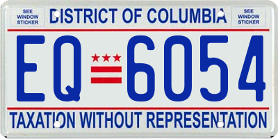 DC license plate EQ6054