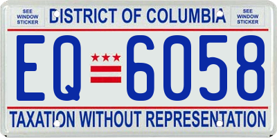 DC license plate EQ6058