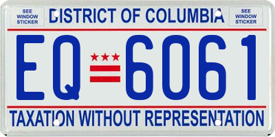 DC license plate EQ6061