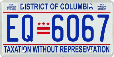 DC license plate EQ6067