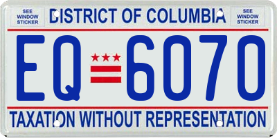 DC license plate EQ6070