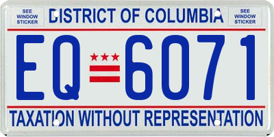 DC license plate EQ6071