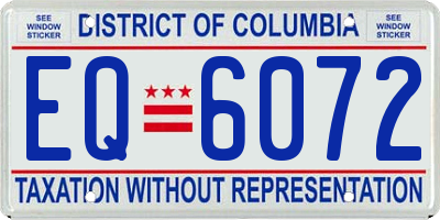 DC license plate EQ6072