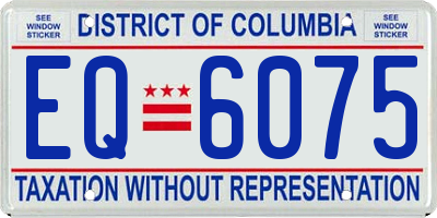 DC license plate EQ6075