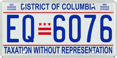 DC license plate EQ6076
