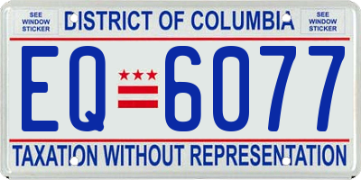 DC license plate EQ6077
