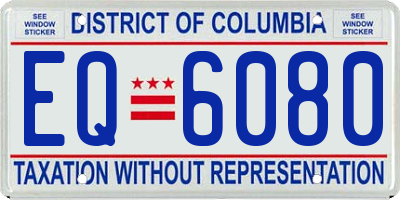 DC license plate EQ6080
