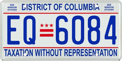 DC license plate EQ6084