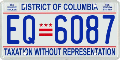 DC license plate EQ6087