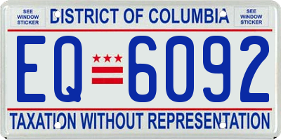 DC license plate EQ6092