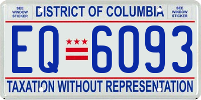 DC license plate EQ6093