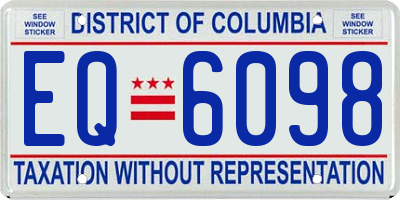 DC license plate EQ6098