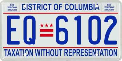 DC license plate EQ6102