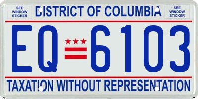 DC license plate EQ6103