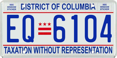 DC license plate EQ6104