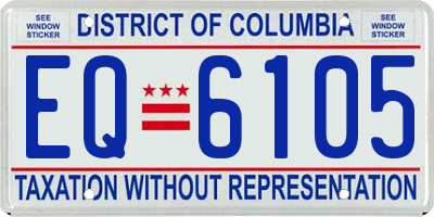 DC license plate EQ6105