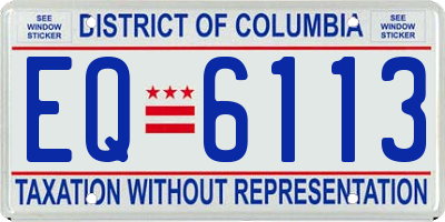 DC license plate EQ6113