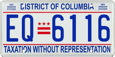 DC license plate EQ6116