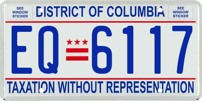 DC license plate EQ6117