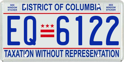 DC license plate EQ6122