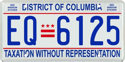 DC license plate EQ6125