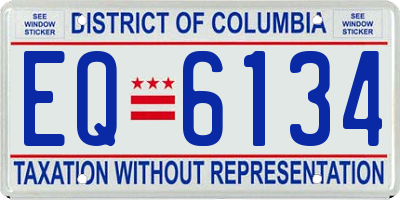 DC license plate EQ6134
