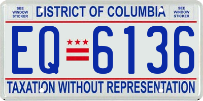 DC license plate EQ6136