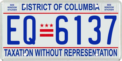 DC license plate EQ6137