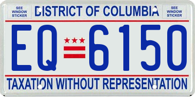 DC license plate EQ6150