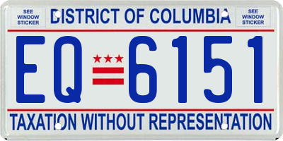 DC license plate EQ6151