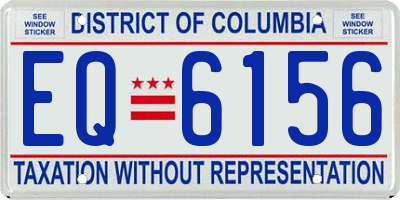 DC license plate EQ6156