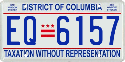 DC license plate EQ6157