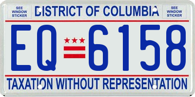 DC license plate EQ6158