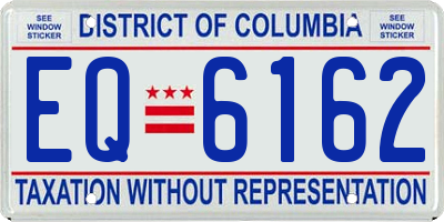 DC license plate EQ6162
