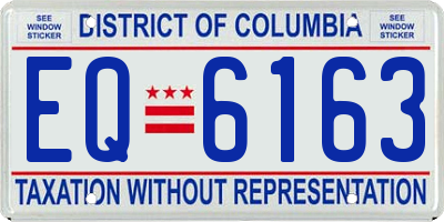 DC license plate EQ6163